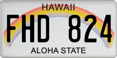 HI license plate FHD824