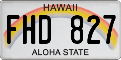 HI license plate FHD827
