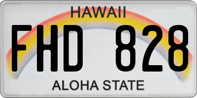 HI license plate FHD828