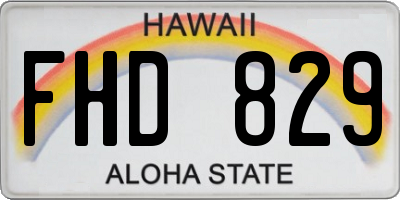 HI license plate FHD829