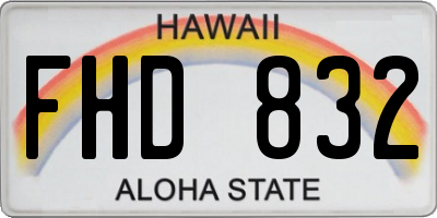 HI license plate FHD832