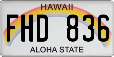 HI license plate FHD836