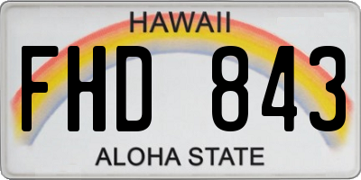 HI license plate FHD843