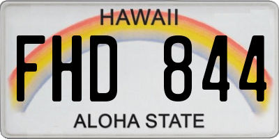 HI license plate FHD844
