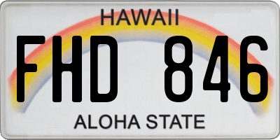 HI license plate FHD846