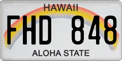 HI license plate FHD848