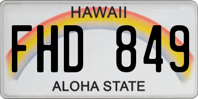 HI license plate FHD849
