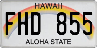 HI license plate FHD855