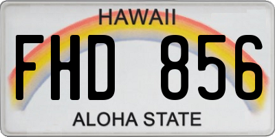 HI license plate FHD856