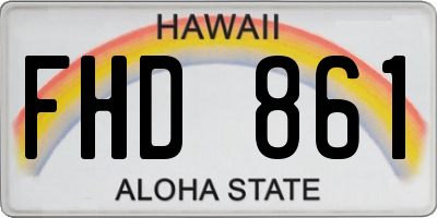 HI license plate FHD861
