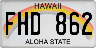 HI license plate FHD862