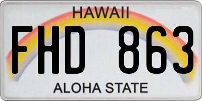 HI license plate FHD863