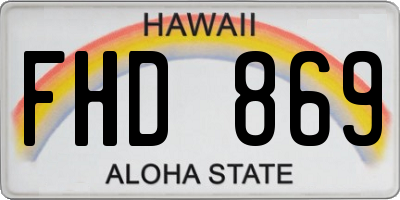 HI license plate FHD869