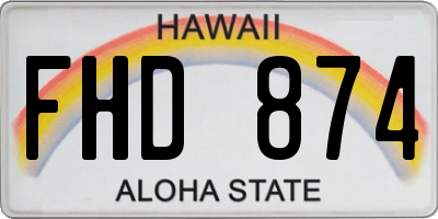 HI license plate FHD874