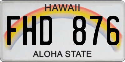 HI license plate FHD876