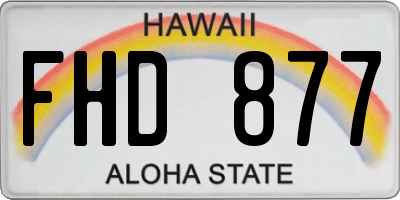 HI license plate FHD877