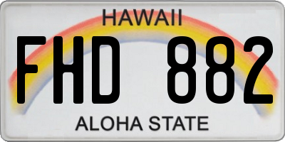 HI license plate FHD882