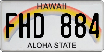 HI license plate FHD884