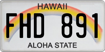 HI license plate FHD891