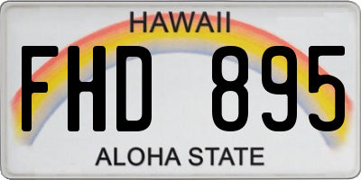 HI license plate FHD895