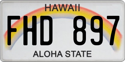 HI license plate FHD897