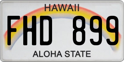 HI license plate FHD899
