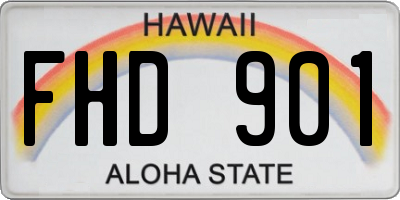 HI license plate FHD901