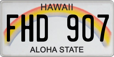 HI license plate FHD907