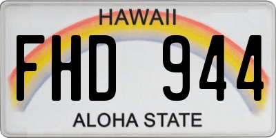 HI license plate FHD944