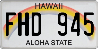 HI license plate FHD945