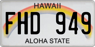 HI license plate FHD949