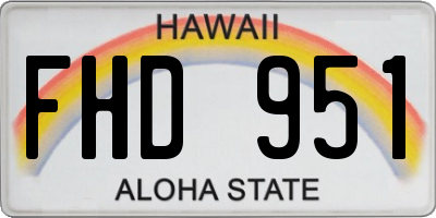 HI license plate FHD951