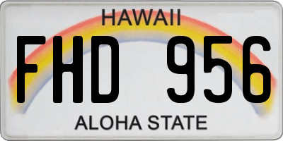 HI license plate FHD956