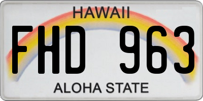 HI license plate FHD963