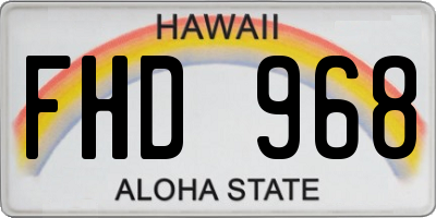 HI license plate FHD968