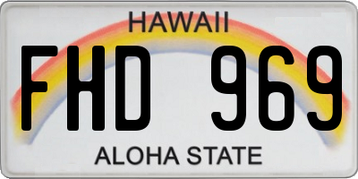 HI license plate FHD969