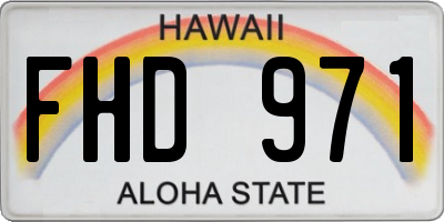 HI license plate FHD971