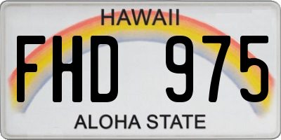 HI license plate FHD975