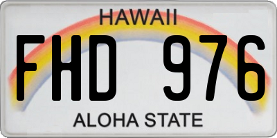 HI license plate FHD976