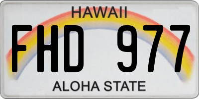 HI license plate FHD977