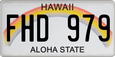 HI license plate FHD979