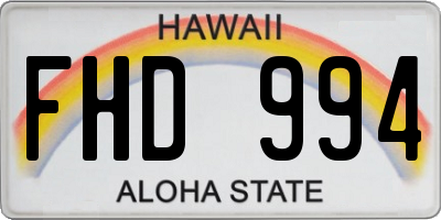 HI license plate FHD994