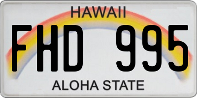 HI license plate FHD995