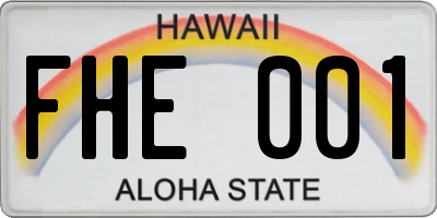 HI license plate FHE001