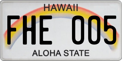 HI license plate FHE005