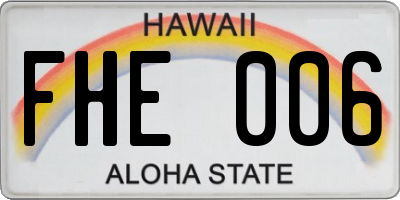 HI license plate FHE006