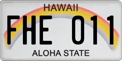 HI license plate FHE011