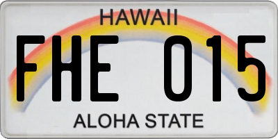 HI license plate FHE015