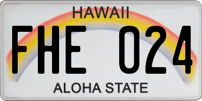 HI license plate FHE024