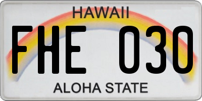 HI license plate FHE030